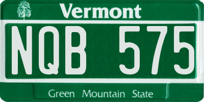 VT license plate NQB575