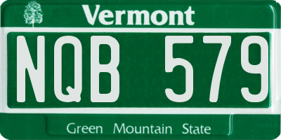 VT license plate NQB579