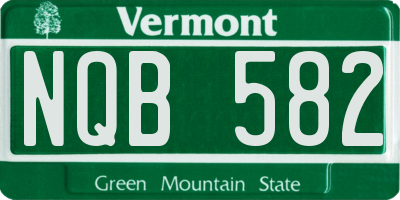 VT license plate NQB582