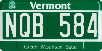 VT license plate NQB584