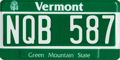VT license plate NQB587
