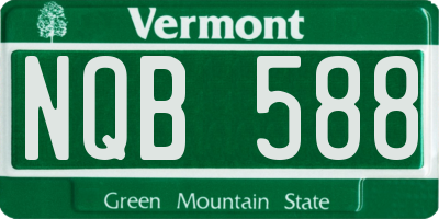 VT license plate NQB588