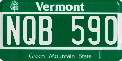 VT license plate NQB590