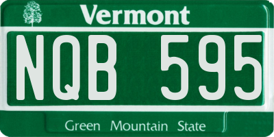 VT license plate NQB595