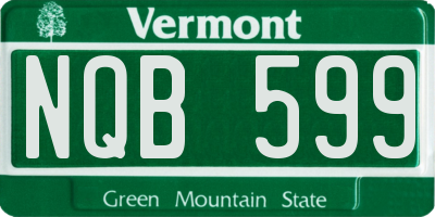 VT license plate NQB599