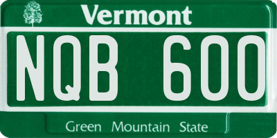 VT license plate NQB600