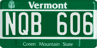 VT license plate NQB606