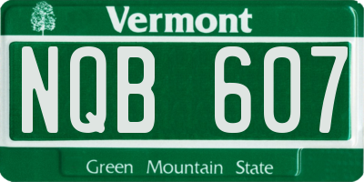 VT license plate NQB607