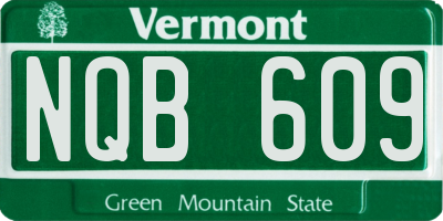 VT license plate NQB609