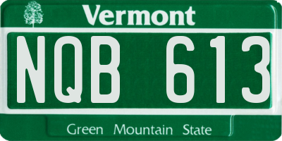 VT license plate NQB613