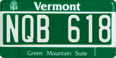 VT license plate NQB618