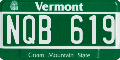 VT license plate NQB619