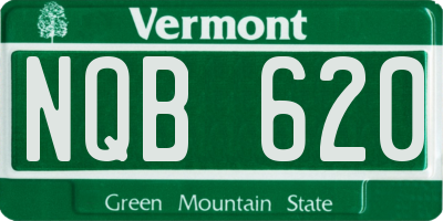 VT license plate NQB620