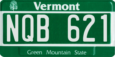 VT license plate NQB621