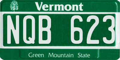 VT license plate NQB623