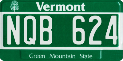 VT license plate NQB624