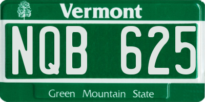VT license plate NQB625