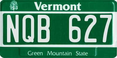 VT license plate NQB627
