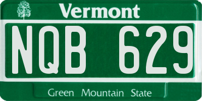 VT license plate NQB629