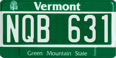 VT license plate NQB631