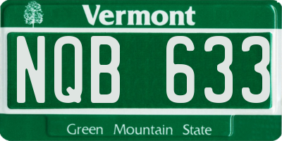 VT license plate NQB633
