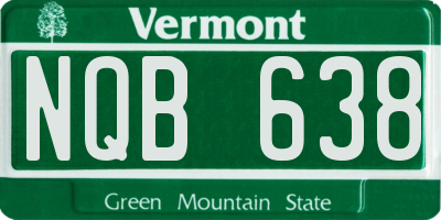VT license plate NQB638