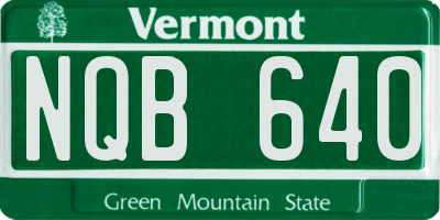 VT license plate NQB640