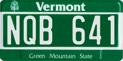 VT license plate NQB641