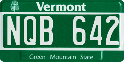 VT license plate NQB642