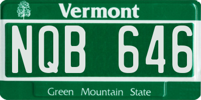 VT license plate NQB646