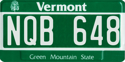 VT license plate NQB648