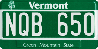 VT license plate NQB650