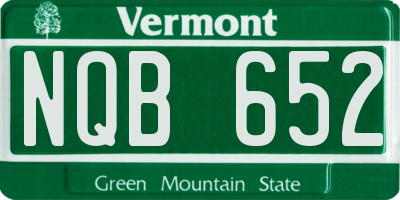VT license plate NQB652