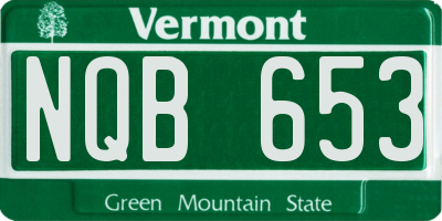 VT license plate NQB653