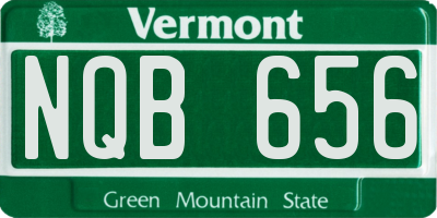 VT license plate NQB656