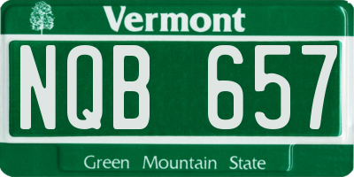 VT license plate NQB657