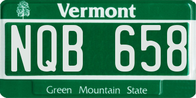 VT license plate NQB658