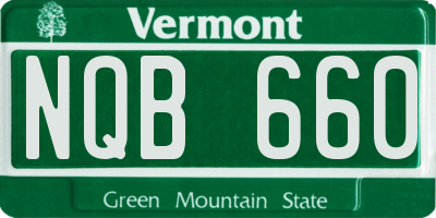 VT license plate NQB660