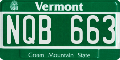 VT license plate NQB663