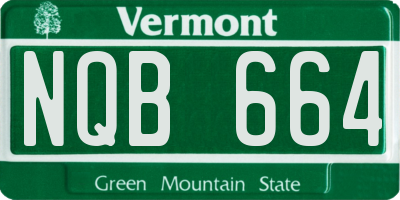 VT license plate NQB664
