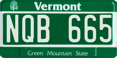 VT license plate NQB665