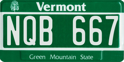 VT license plate NQB667