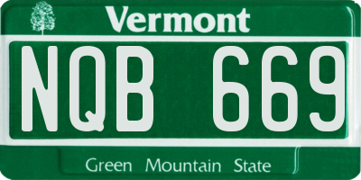 VT license plate NQB669