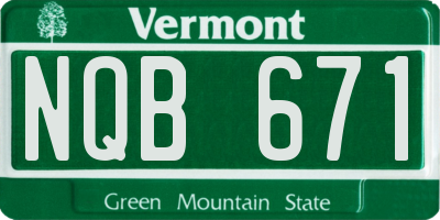 VT license plate NQB671