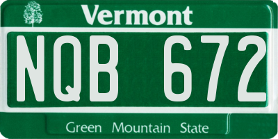 VT license plate NQB672