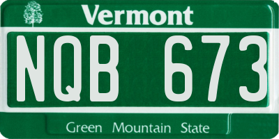 VT license plate NQB673