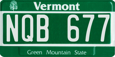 VT license plate NQB677