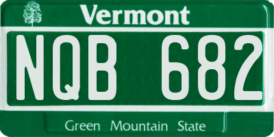 VT license plate NQB682