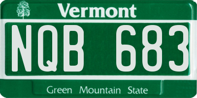 VT license plate NQB683