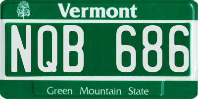 VT license plate NQB686